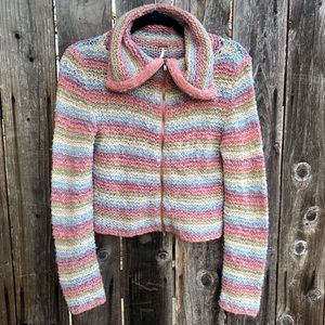 Free People • multicolored cropped sweater